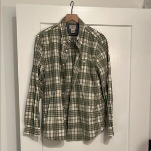 L.L. Bean Green Plaid Button-Up Shirt